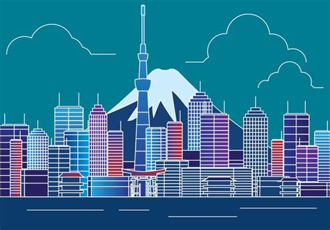 Tokyo Skyline Illustration 272413 Vector Art At Vecteezy