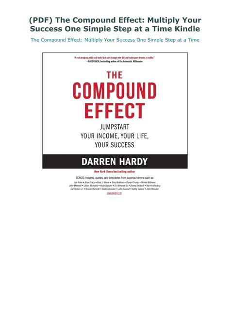 Pdf The Compound Effect Multiply Your Success One Simple Step At A