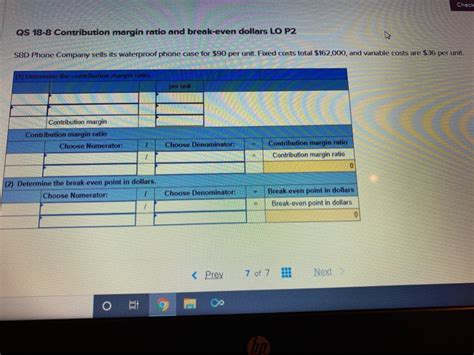 Solved Check QS 18 8 Contribution Margin Ratio And Chegg