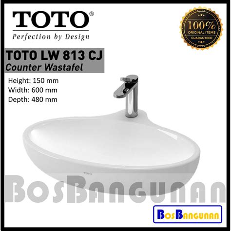 Jual Wastafel Counter Toto Lw 813 Cj Wastafel Meja Oval Toto Lw813cj