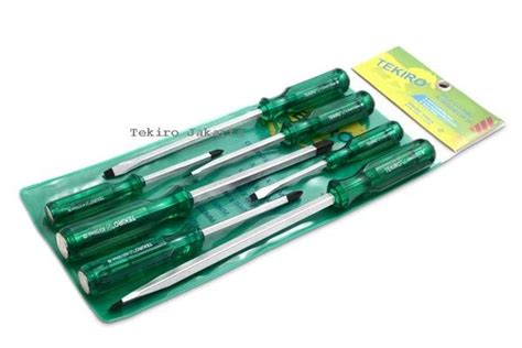 Jual Tekiro Obeng Tembus Hijau Go Thru Screwdriver Set 7 Pcs Di Lapak