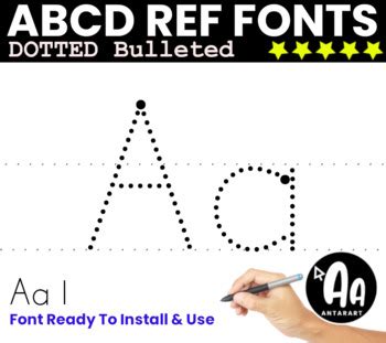 Letter Tracing Font - Alphabet Dotted Bulleted (dashed font) by AntarArt