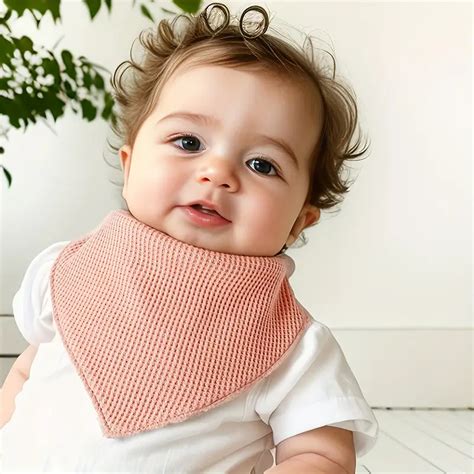 Infant Soft Feeding Bib Cute Waffle Cotton Bib Newborn Temu Australia