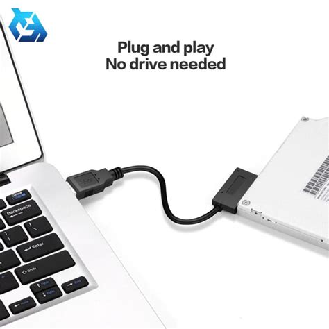 30cmタイプスリムSATA を USB2 0 へ 変換アダプター SLIM SATA 13Pin USB2 0 変換 プラグプレイ