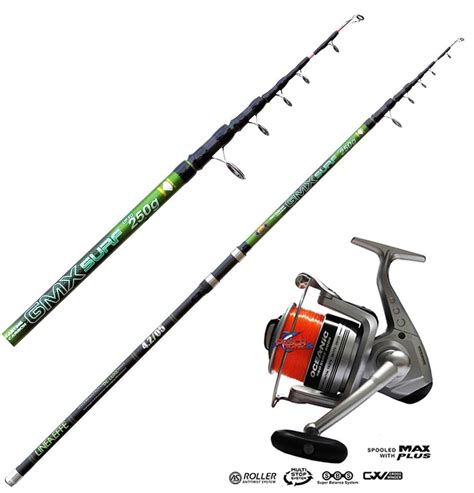 Kit Surfcasting Canna Gmx Power 250gr Mulinello Trabucco Oceanic 8000