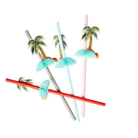 Palm Tree Paper Straws By Rice Dk Vibrant Home