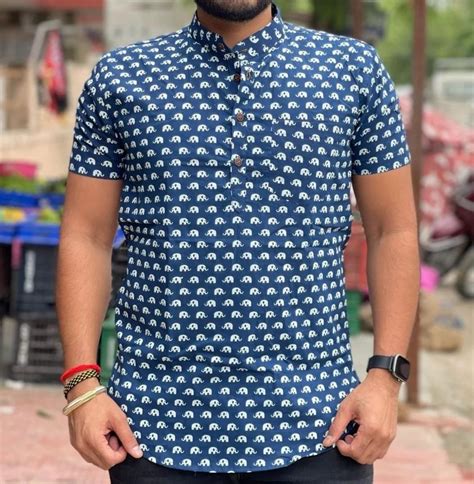 Formal Men Rayon Printed Shirt For Men Fully Stitched With Half Sleeves