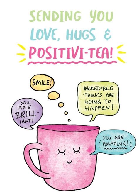 Puntastic Sending You Love Hugs And Positivi Tea Card In 2024 Good