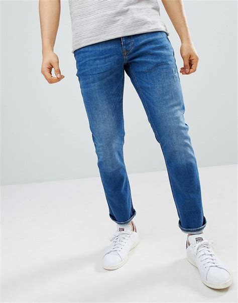 River Island Enge Jeans In Mittelblauer Waschung Blau Jetzt