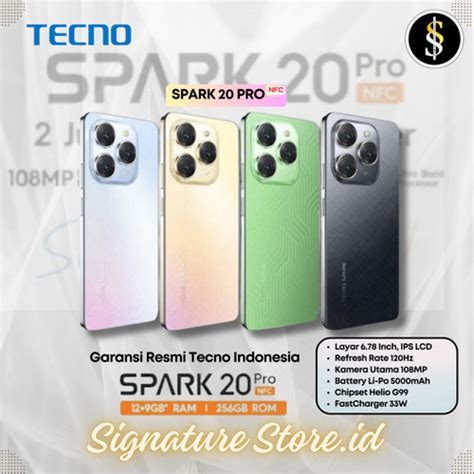 Jual TECNO SPARK 20 PRO RAM 12 9 256GB Garansi Resmi Frosty Ivory