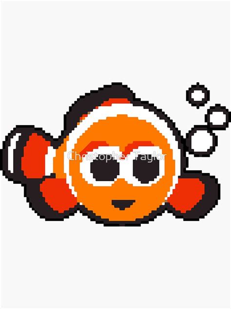 Clown Fish 8 Bit Pixel Art Sticker For Sale By Ctaylorscs Redbubble