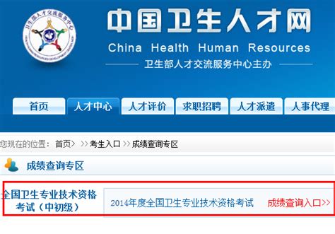 中国卫生人才网2014年卫生专业技术资格考试成绩查询入口医学教育网新东方在线