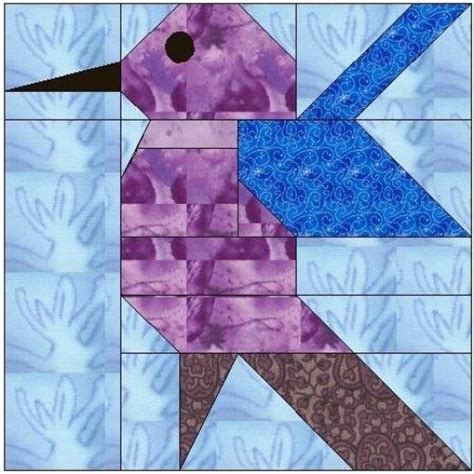 Hummingbird Paper Piecing Quilt Block Pattern