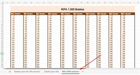 Hoja de RIFA de 100 números para imprimir en Excel 2024 verloop io