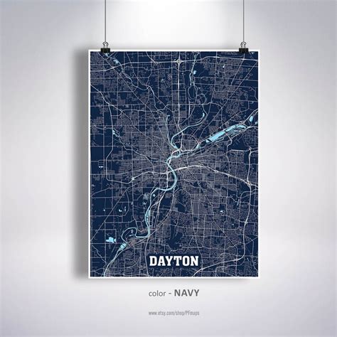 Dayton Map Print Dayton City Map Ohio OH USA Map Poster | Etsy