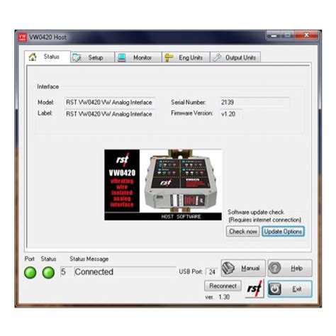 Vw0420 Vibrating Wire Isolated Analog Interface Software Rst Instruments Ltd