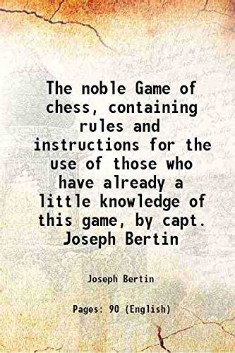 Amazon In Buy The Noble Game Of Chess Containing Rules And