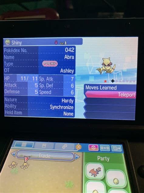 Hatched a shiny Abra!!!! : r/PokeMoonSun