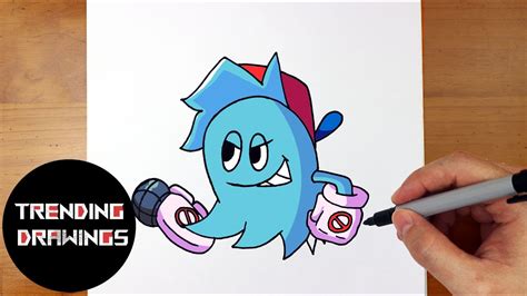 Comment dessiner un personnage FNF MOD Pac Man BF facile étape par étape