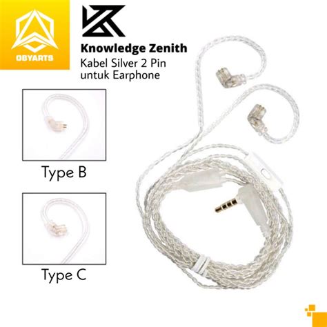 Jual Kz Kabel Silver Pin With Mic Pengganti Kabel Earphone Jack L