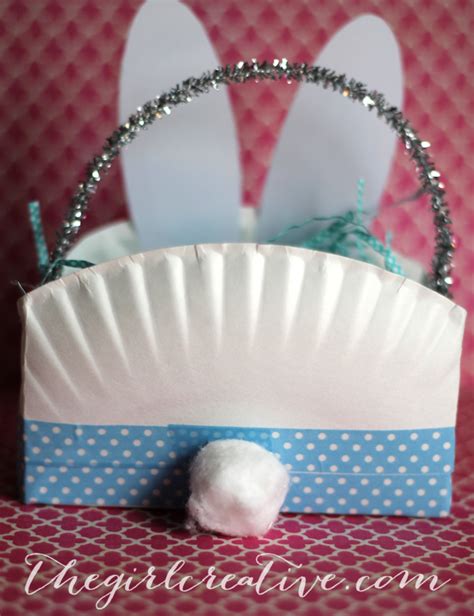 Paper Plate Easter Bunny Basket - The Girl Creative