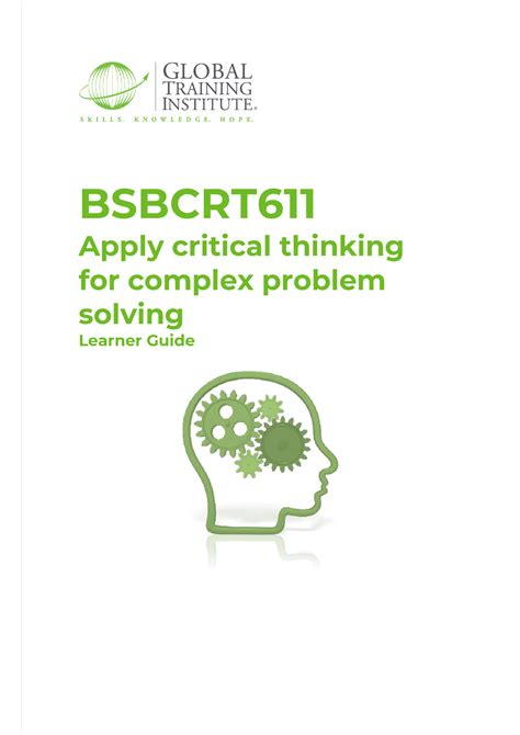 Bsbcrt 611 Learner Guide BSBCRT Apply Critical Thinking For Complex