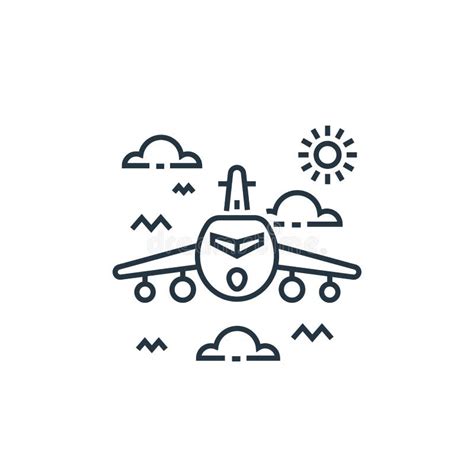 Aeroplane Outline Vector Icon Thin Line Black Aeroplane Icon Flat