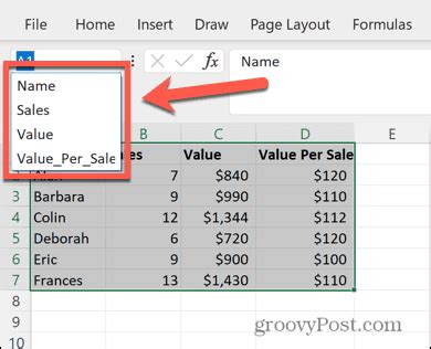 How To Name A Range In Excel