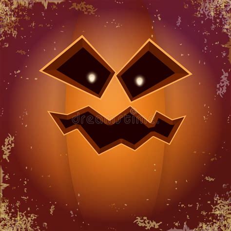 Halloween Cartoon Scary Pumpkin With Face Vector Cartoon Illustration