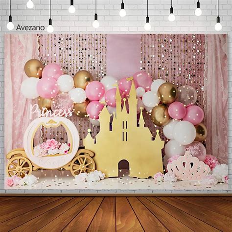 Avezano Backdrop Princess Birthday Party Cake Smash Balloon Floral