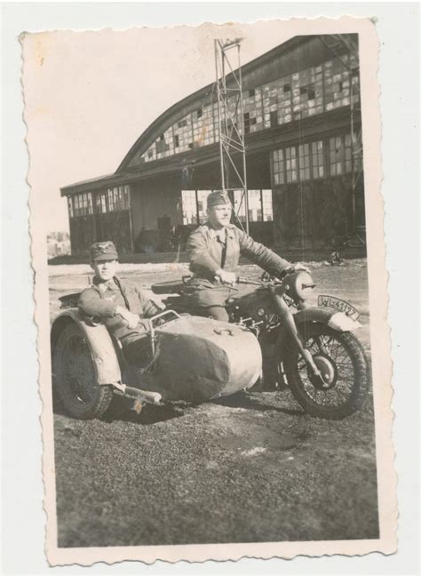 Deutsche Wehrmacht Mit Beiwagen Krad Motorrad Bmw Kradmelder Original