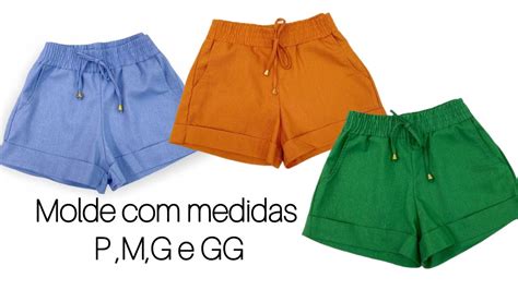 Como Fazer Molde Shorts Feminino Para Tecido Plano YouTube