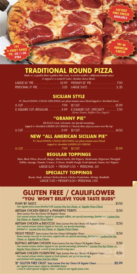 Pizza Bella Forty Fort Menu In Kingston Pennsylvania Usa