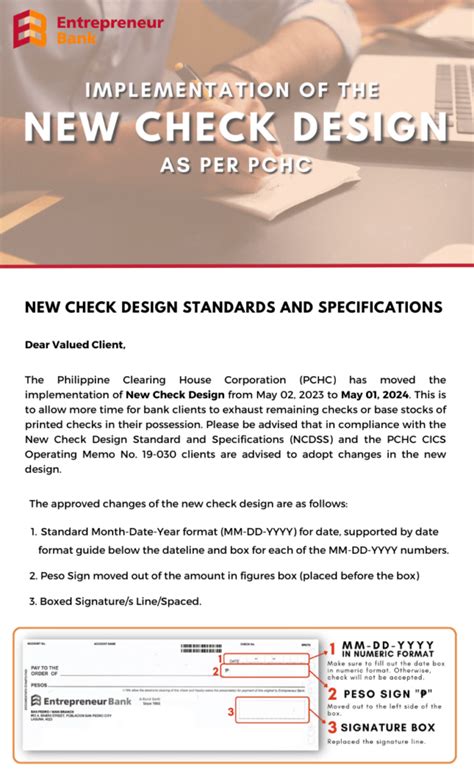 NEW CHECK DESIGN STANDARDS AND SPECIFICATIONS – Entrepreneur Bank