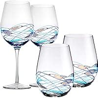 Amazon Bezrat Red Wine Glasses Set Of Blue Hand Painted Wine