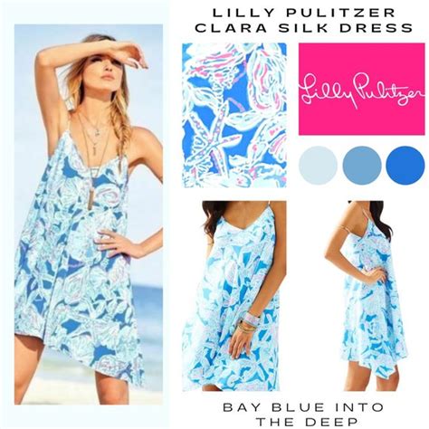 Lilly Pulitzer Dresses Lilly Pulitzer Silk Clara Dress Bay Blue