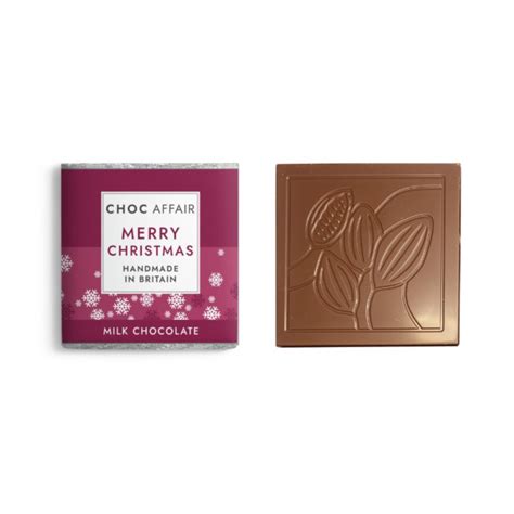 Merry Christmas Milk Chocolate Bar Handmade By Choc Affair