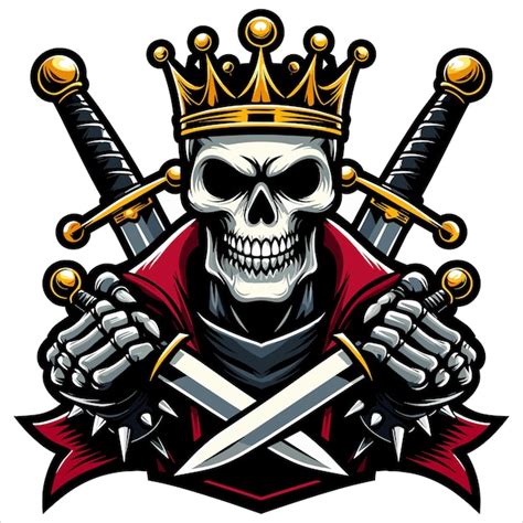 Premium Vector Skull King Mascot Logo Vector Illustration On White