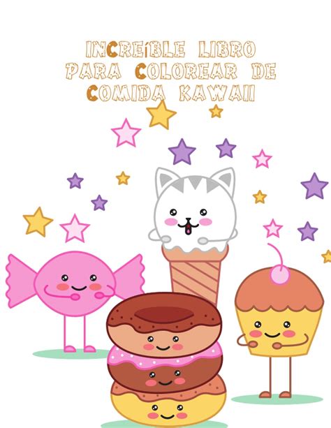 Buy Increíble libro para colorear de comida Kawaii Para niños de 4 a 8