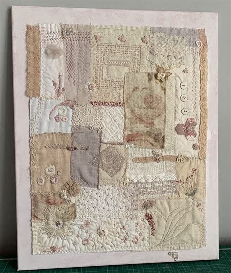 SLOW STITCHING Floated Onto Canvas In 2024 Scrap Quilt Patterns