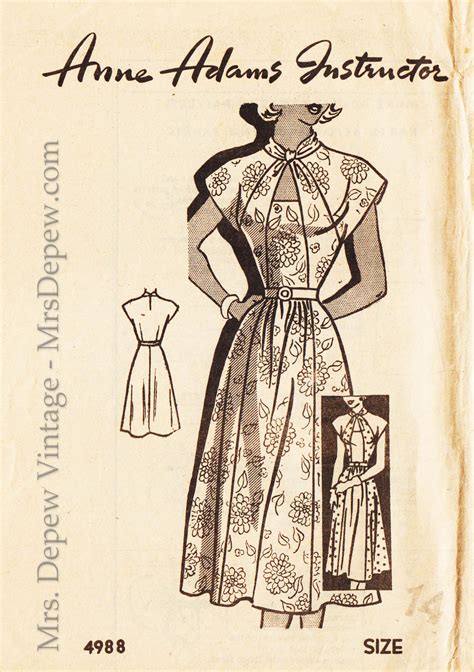 Anne Adams 4988 A | Vintage Sewing Patterns | Fandom