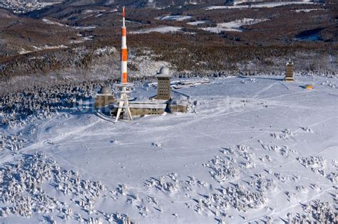 Schierke Aus Der Vogelperspektive Winterluftbild Funkturm Und