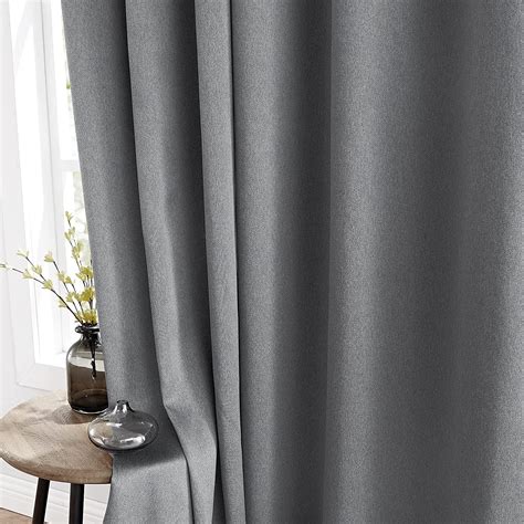 Fmfunctex Charcoal Grey Full Blackout Curtains For Living Room Drop