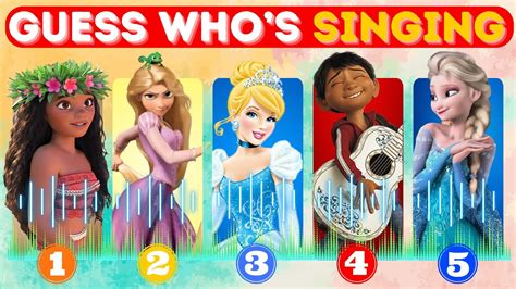 DISNEY GUESS WHO IS SINGING DISNEY SONG QUIZ CHALLENGE Moana Elsa