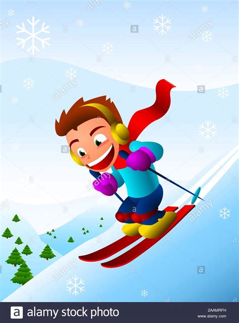 Cartoon Snow Skier