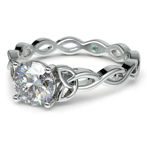 Celtic Knot Engagement Ring In Platinum With Surprise Stone