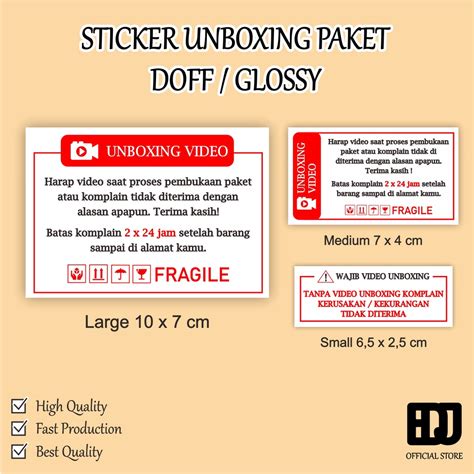 Jual Sticker Unboxing Sticker Unboxing Paket Sticker Unboxing