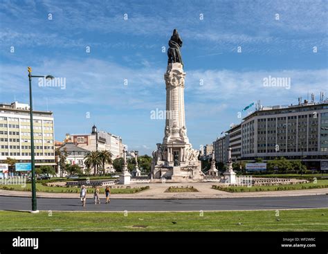 Marques De Pombal Statue In Lisbon Stock Photo Alamy