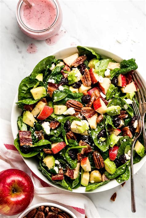 Apple And Bacon Spinach Salad Garnish And Glaze