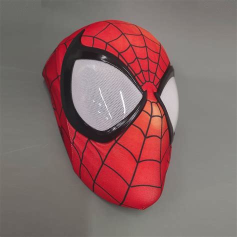 Comic Spider Man Mask With Face Shell And Magnetic Lenses Wearable